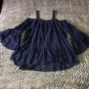 Dark blue off the shoulder top